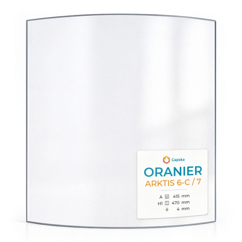 Vetro Oranier ARKTIS 6-C / 7 - Vetro Curvo per stufa a legna