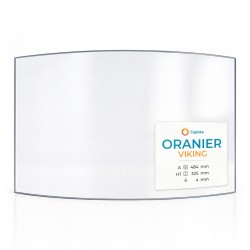 Oranier VIKING type 4653-6 Glass - Curved glass panel for wood burning stove