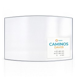 Caminos DAVOS Glas - in sich gebogenes Kaminglas für Kaminofen