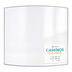 Caminos ELEGANCE Glas - in sich gebogenes Kaminglas für Kaminofen