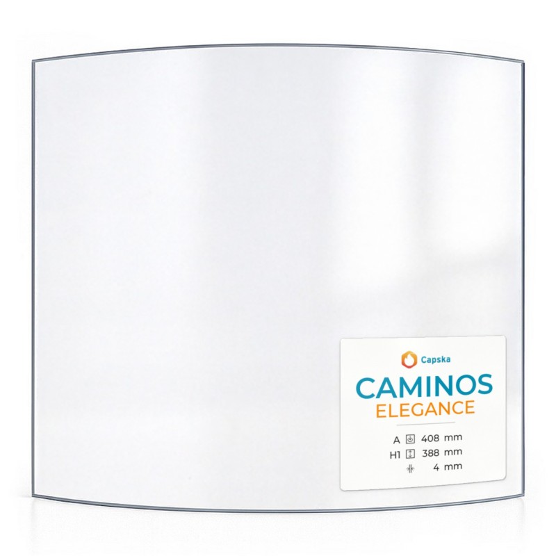 Caminos ELEGANCE Glas - gebogenes Kaminglas für Kaminofen