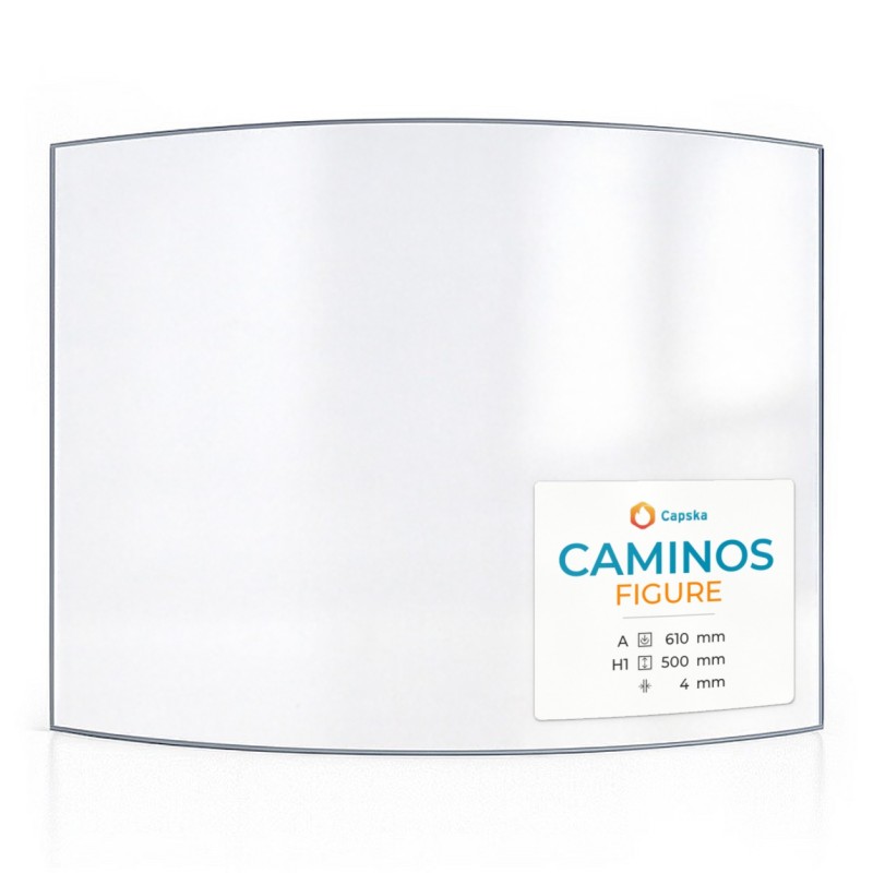Caminos FIGURE Curved Glass Panel for Wood Burning Stove