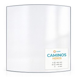 Caminos HEROS Glas - in sich gebogenes Kaminglas für Kaminofen