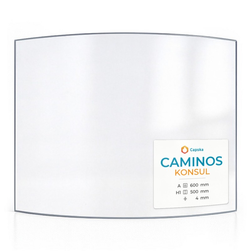 Caminos KONSUL Curved Glass Panel for Wood Burning Stove