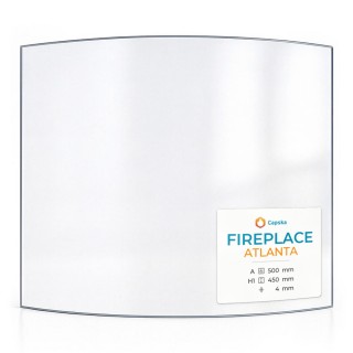 Fireplace ATLANTA Glass - Curved Panel for Wood Burning Stove