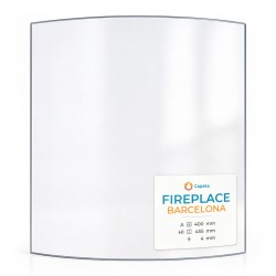 Vitre Fireplace BARCELONA - Verre Courbe pour poêle à bois