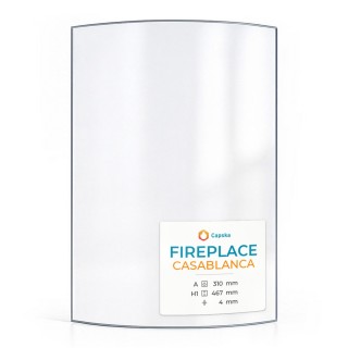 Vetro Fireplace CASABLANCA Curvo per stufa a legna