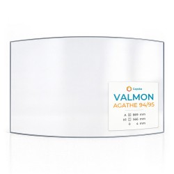 Vetro Valmon AGATHE 94/95 - Vetro Curvo per inserto per caminetto