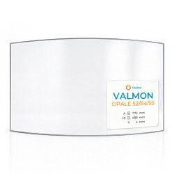 Valmon OPALE 52/54/55 Glas - in sich gebogenes Kaminglas für Kaminofen