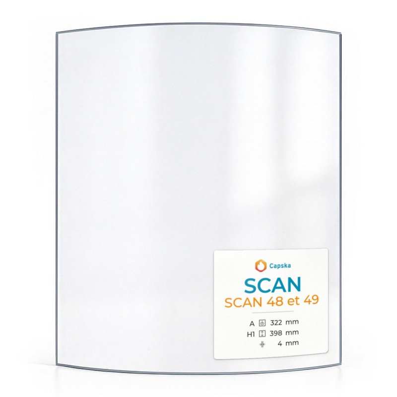SCAN 48 ET 49 Glass - Curved Glass Panel for Wood Burning Stove