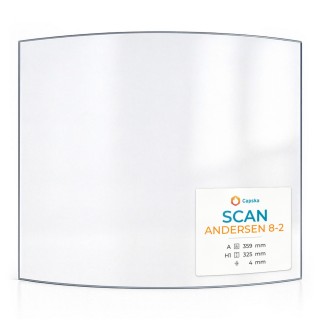 SCAN ANDERSEN 8-2 Curved Glass Panel for Wood Burning Stove