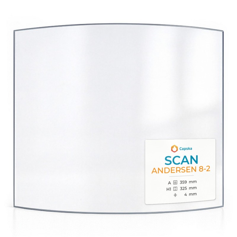 SCAN ANDERSEN 8-2 Curved Glass Panel for Wood Burning Stove
