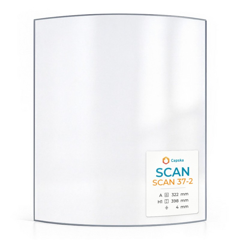 SCAN 37-2 Glass Panel - Curved Glass for Wood Burning Stove