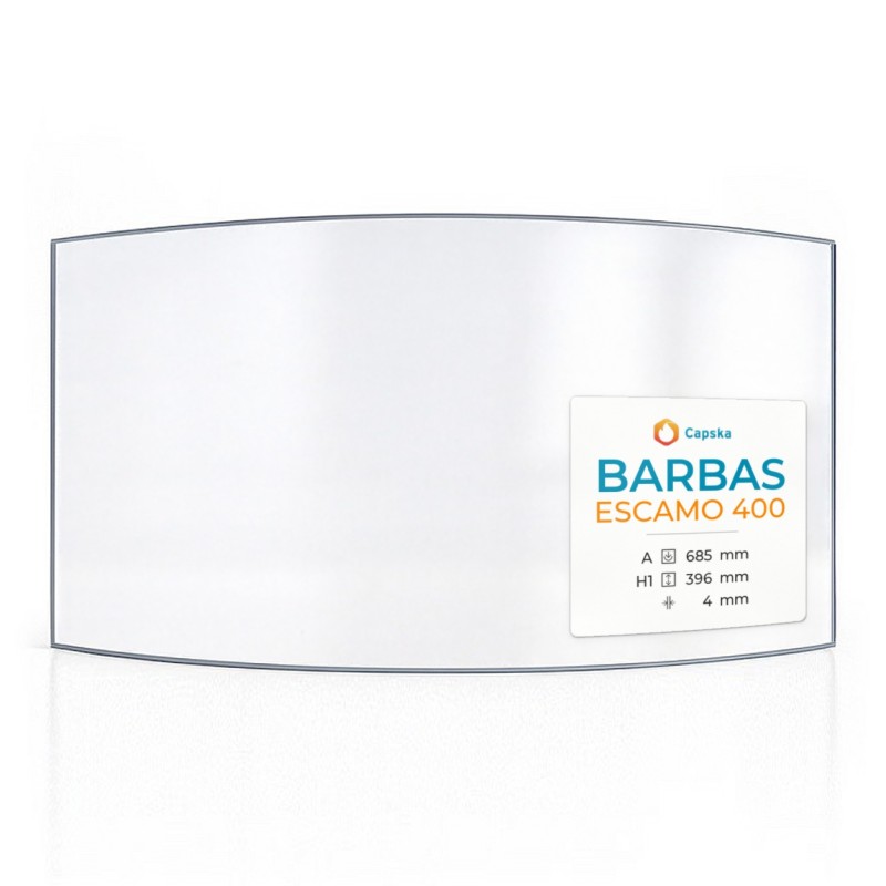 Barbas ESCAMO 400 Glass - Curved Glass Panel for Fireplace Insert