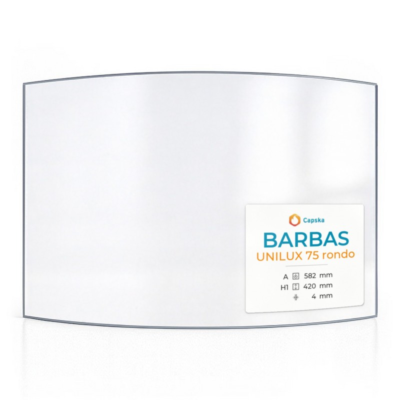 Barbas UNILUX 75 RONDO Glas - gebogenes Kaminglas für Ofen