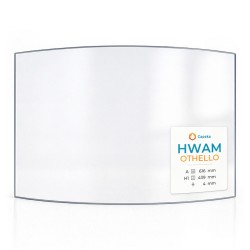 Hwam OTHELLO Glass (without screen printing) - Curved glass panel for wood burning stove
