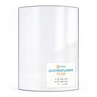 Austroflamm FLOK Glas - Kaminglas gebogen - 340 x 490 mm