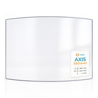 Vitre Axis 590X440 - Verre Courbe pour poêle à bois