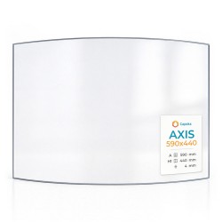 Axis 590X440 Glas - in sich gebogenes Kaminglas für Kaminofen