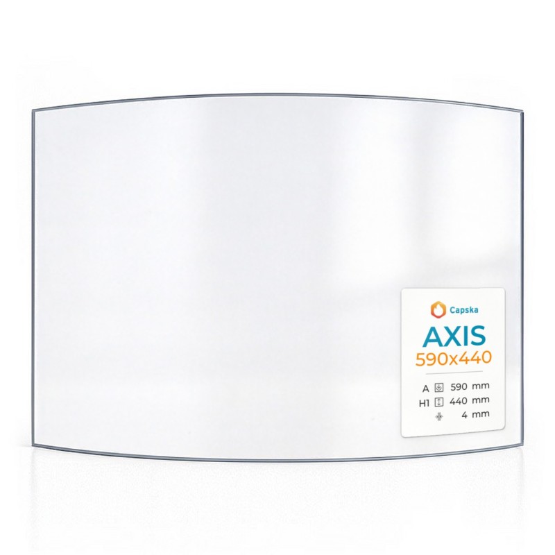 Axis 590X440 Curved Glass Panel for Wood Burning Stove