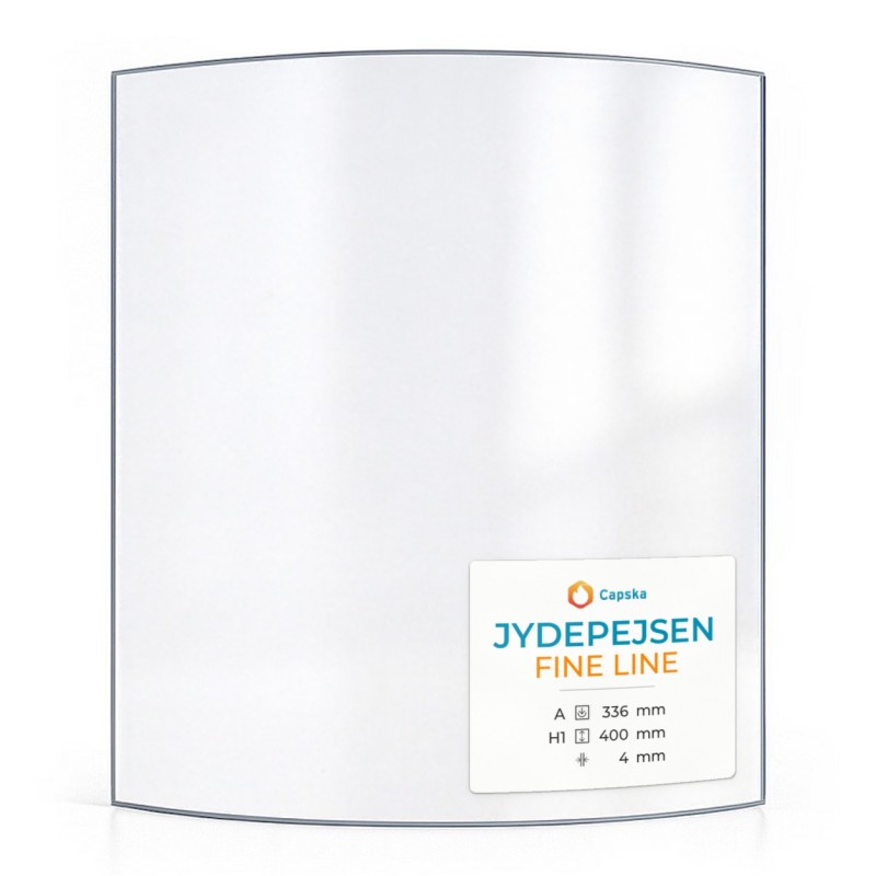 Vitre Jydepejsen FINE LINE - Verre Courbe pour poêle à bois