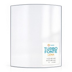 Turbo Fonte LENA Glas - in sich gebogenes Kaminglas für Kaminofen