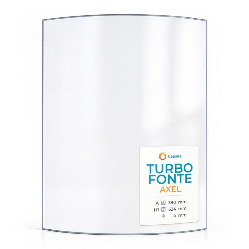 Turbo Fonte AXEL Glas - gebogenes Kaminglas für Kaminofen