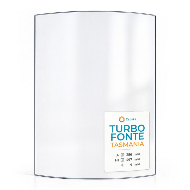 Vitre Turbo Fonte TASMANIA - Verre Courbe pour poêle à bois