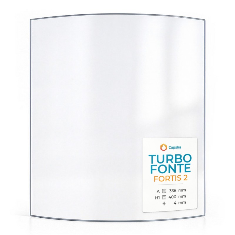 Vetro Turbo Fonte FORTIS 2 - Vetro Curvo per stufa a legna