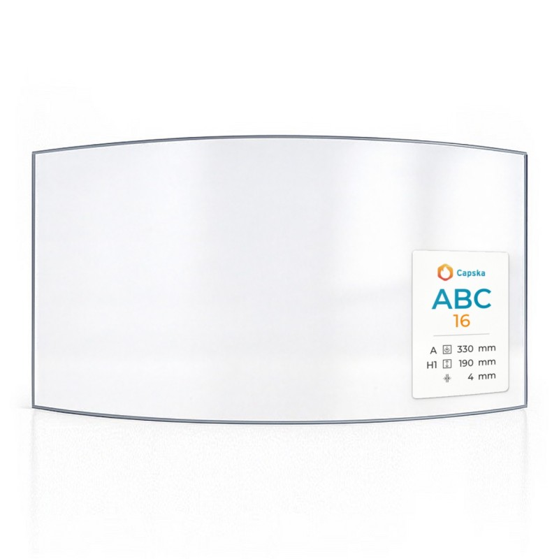 Vitre Abc 16 - Verre Courbe pour poêle à bois