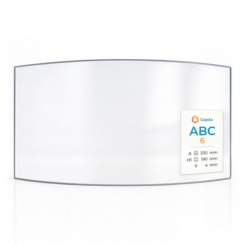 Vitre Abc 6 - Verre Courbe pour poêle à bois