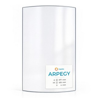 Actinov Arpegy Glas - Kaminglas gebogen - 377 x 619 mm