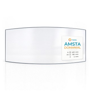 AMSTA DOMANIAL Glas - gebogenes Kaminglas für Kaminofen
