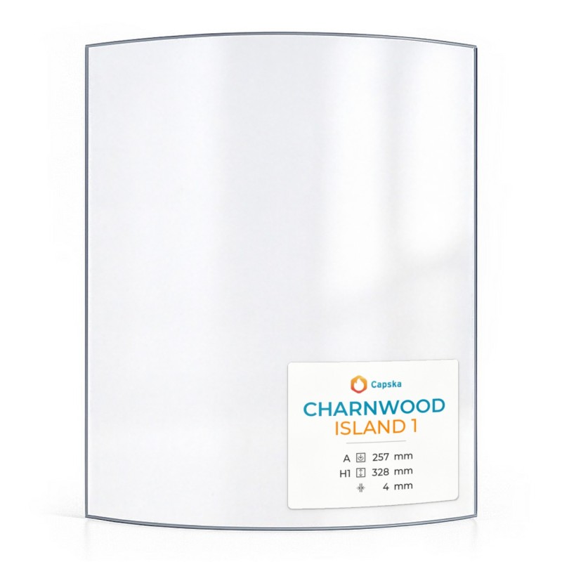 Charnwood ISLAND 1 Glass - Curved Glass Panel for Wood Burning Stove