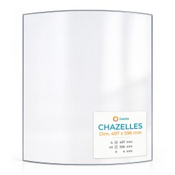 Vitre Chazelles DIM. 497 X 596 MM - Verre Courbe pour poêle à bois