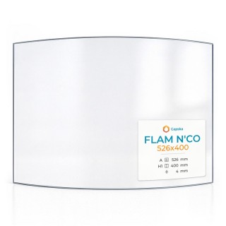 FLAM N'CO 526X400 Curved Glass Panel for Wood Burning Stove