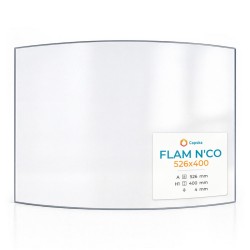 Flam N'Co 526X400 Glass - Curved glass panel for wood burning stove