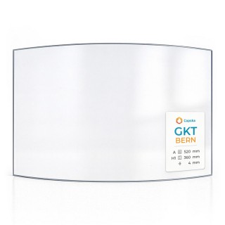 GKT BERN Glas - In sich gebogenes Kaminglas für Kaminofen