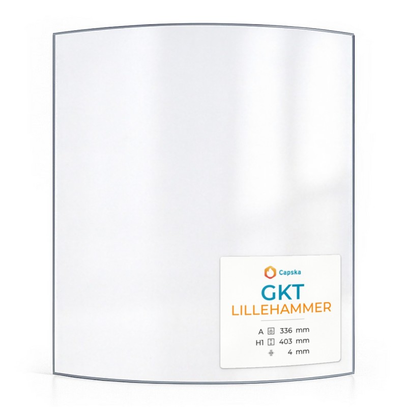 GKT LILLEHAMMER Curved Glass Panel for Wood Burning Stove