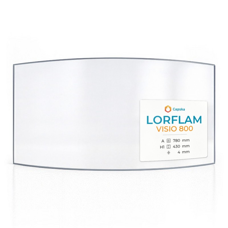 Vetro Lorflam VISIO 800 - Vetro Curvo per inserto per caminetto