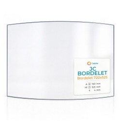 Jc Bordelet BORDELET 720X525 Glass - Curved glass panel for fireplace insert
