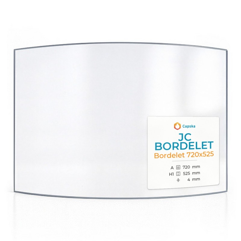 Jc Bordelet BORDELET 720X525 Glass - Curved Panel for Fireplace Insert
