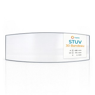Vitre Stuv 30 BANDEAU - Verre Courbe pour poêle à bois