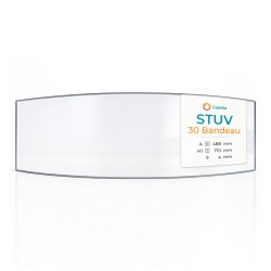 Stuv 30 BANDEAU Glas - in sich gebogenes Kaminglas für Kaminofen