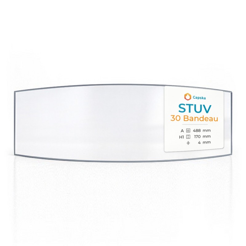 Vitre Stuv 30 BANDEAU - Verre Courbe pour poêle à bois