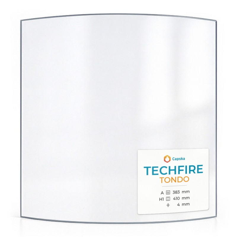 Techfire TONDO Glas - Gebogenes Kaminglas für Kaminofen