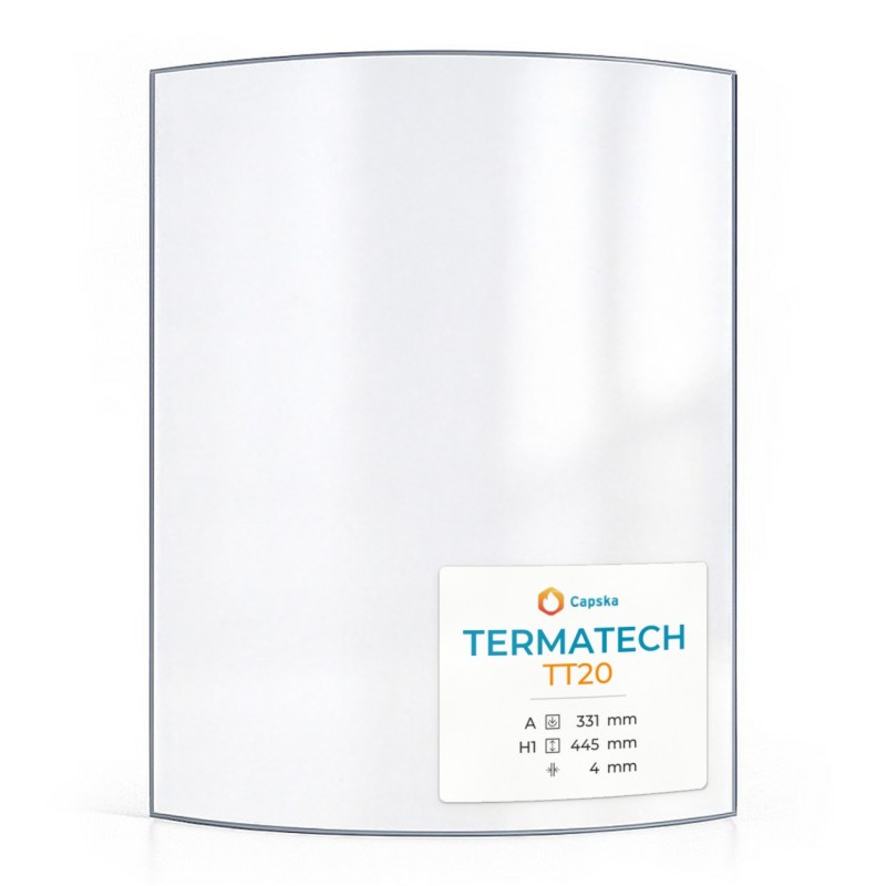 Vitre Termatech TT20 - Verre Courbe pour poêle à bois