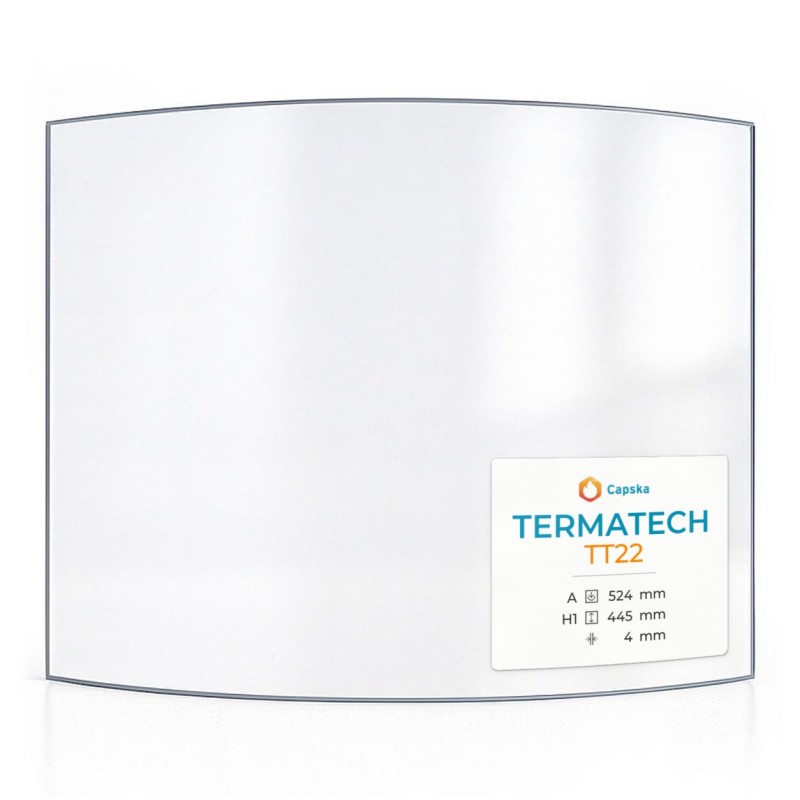 Vitre Termatech TT22 - Verre Courbe pour poêle à bois