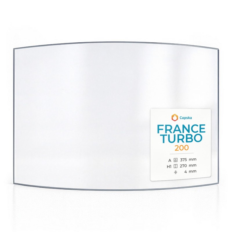 France Turbo 200 Glass - Curved Panel for Wood Burning Stove