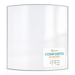 Conforto NYBORG Glas - in sich gebogenes Kaminglas für Kaminofen